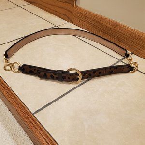 Ann Taylor Leopard Printed Calf Hair Belt